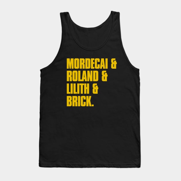 Mordecai & Roland & Lilith & Brick | Borderlands Vault Hunter Roster Tank Top by threadbaregaming